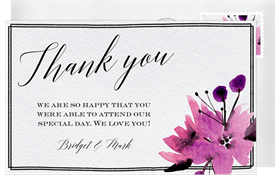 'Fall Florals' Wedding Thank You Note