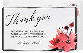 'Fall Florals' Wedding Thank You Note
