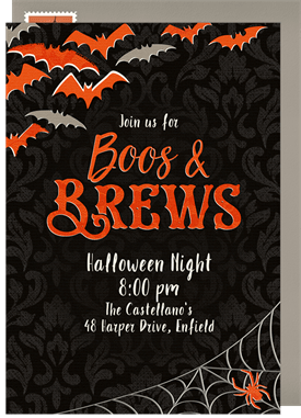 'Boos and Brews' Halloween Invitation