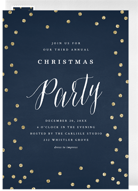 'Gold Glitter Confetti' Business Holiday Party Invitation