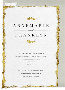 'Golden Edges' Wedding Invitation