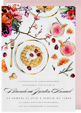 'Brunch Blooms' Business Invitation