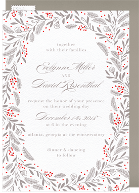 'Pine and Holly' Wedding Invitation