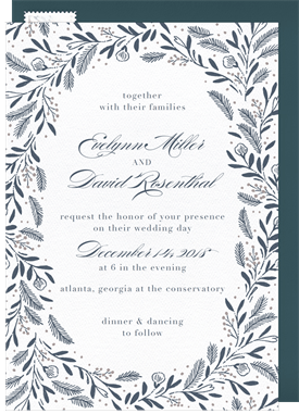 'Pine and Holly' Wedding Invitation