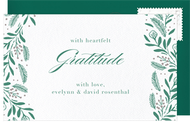 'Pine and Holly' Wedding Thank You Note
