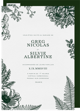 'Letterpress Botanical' Wedding Invitation