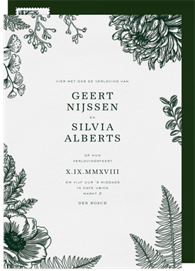 'Letterpress Botanical' Wedding Invitation