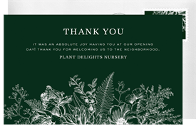 'Letterpress Botanical' Business Thank You Note