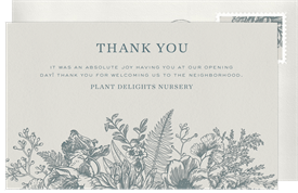 'Letterpress Botanical' Business Thank You Note