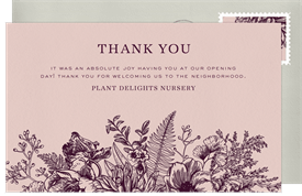 'Letterpress Botanical' Business Thank You Note