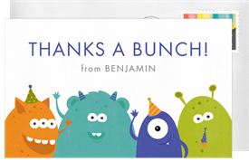 'Monster Party' Kids Birthday Thank You Note