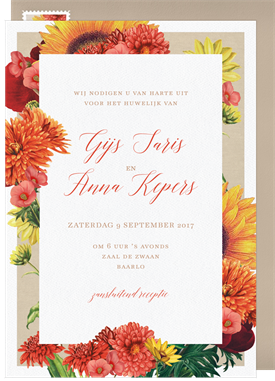 'Autumn Dahlias' Wedding Invitation