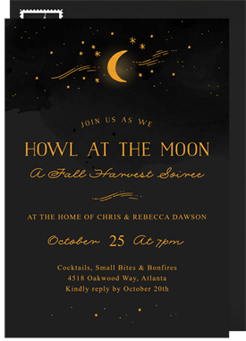 'Howl At The Moon' Halloween Invitation