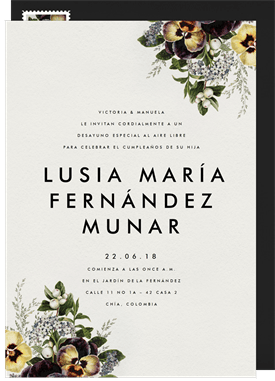 'Floral Ephemera' Adult Birthday Invitation