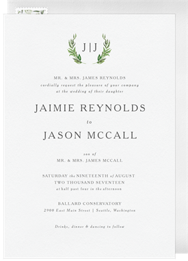 'Simple Greenery' Wedding Invitation
