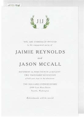 'Simple Greenery' Party Invitation