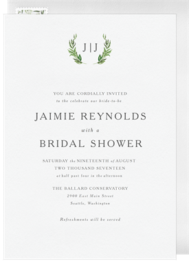 'Simple Greenery' Bridal Shower Invitation