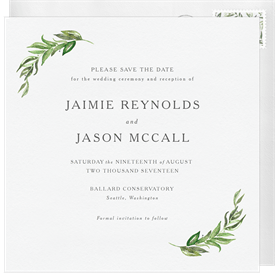 'Simple Greenery' Wedding Save the Date