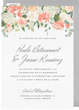 'Pretty Pastel Peonies' Wedding Invitation