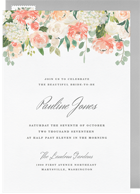 'Pretty Pastel Peonies' Bridal Shower Invitation