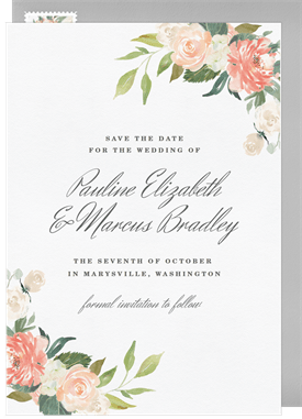 'Pretty Pastel Peonies' Wedding Save the Date
