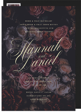 'Moody Florals' Wedding Invitation