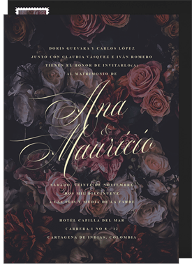 'Moody Florals' Wedding Invitation