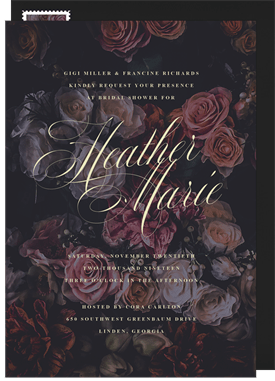 'Moody Florals' Bridal Shower Invitation