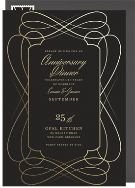 'Costumes & Cocktails' Anniversary Party Invitation