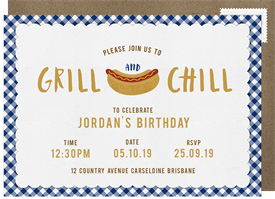 'Grill & Chill' Entertaining Invitation