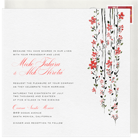 'Cascading Blossoms' Wedding Invitation