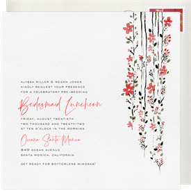 'Cascading Blossoms' Bridal Shower Invitation