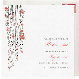 'Cascading Blossoms' Wedding Save the Date