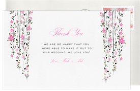 'Cascading Blossoms' Wedding Thank You Note