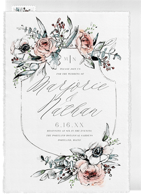 'Heraldry Blooms' Wedding Invitation