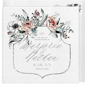 'Heraldry Blooms' Wedding Save the Date