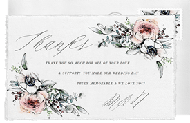 'Heraldry Blooms' Wedding Thank You Note