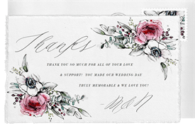 'Heraldry Blooms' Wedding Thank You Note