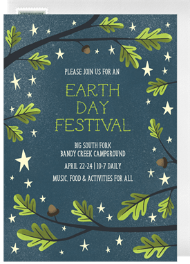 'Let's Go Camping' Earth Day Invitation