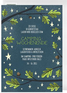 'Let's Go Camping' Kids Birthday Invitation