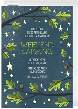 'Let's Go Camping' Kids Birthday Invitation