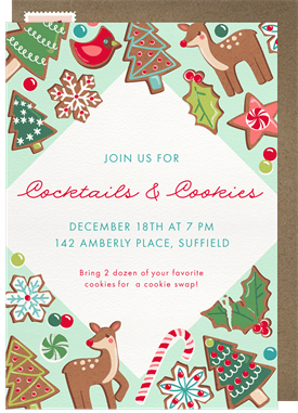 'Christmas Cookies Galore' Christmas Party Invitation