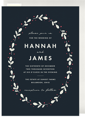 'Cute Winter Wreath' Wedding Invitation