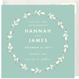 'Cute Winter Wreath' Wedding Save the Date