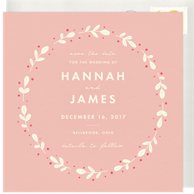 'Cute Winter Wreath' Wedding Save the Date