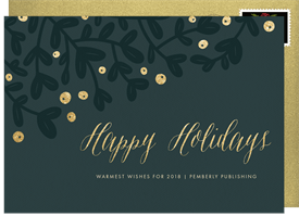 'Elegant Mistletoe' Business Holiday Greetings Card