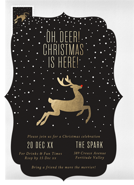 'Oh, Deer!' Holiday Party Invitation