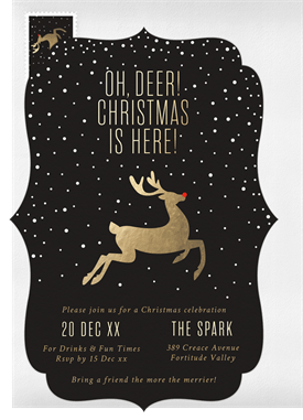 'Oh, Deer!' Christmas Party Invitation