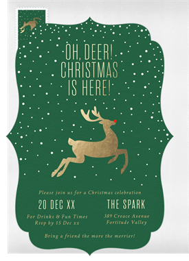 'Oh, Deer!' Holiday Party Invitation