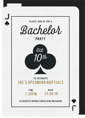 'Wildcard' Bachelor Party Invitation